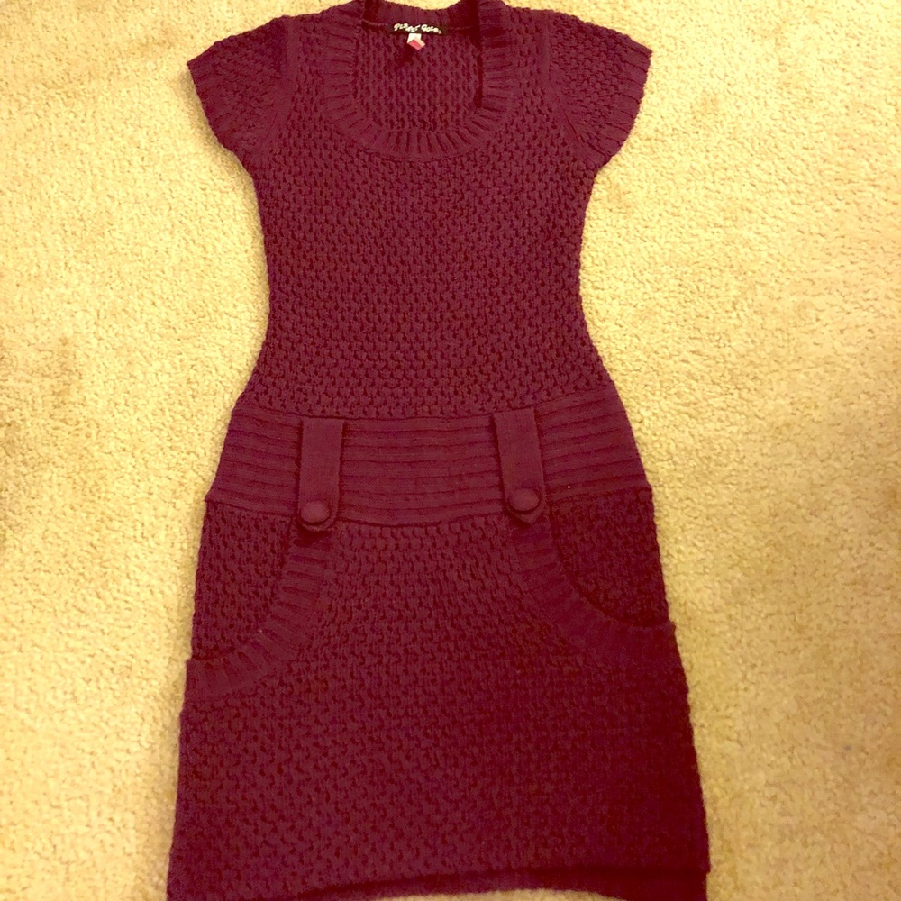 Eggplant color sweater dress